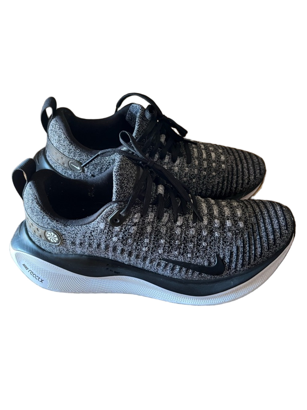Nike ReactX Infinity Run 4 Oreo Black White Running Shoes Size 8 ladies